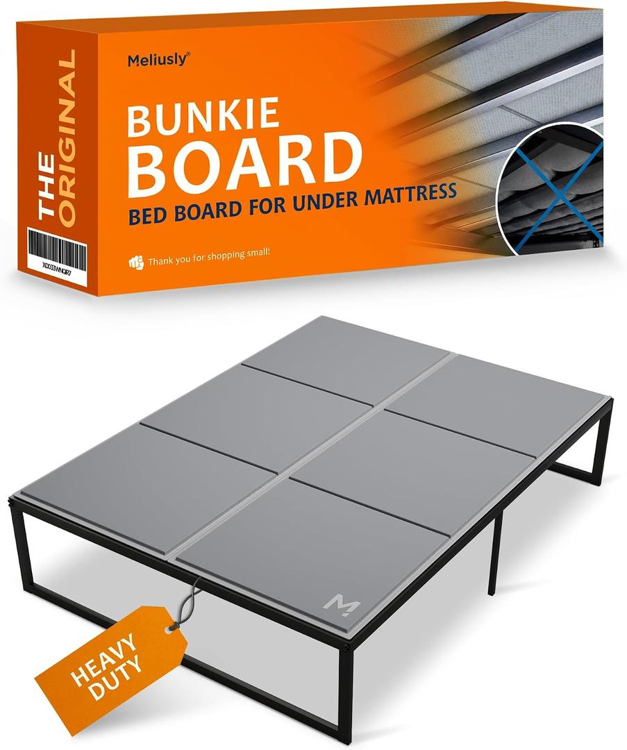 Meliusly Heavy Duty Bunkie Board Queen Size (60x80) - Non-Slip Breathable Bed Support Board for Slatted Bed Frame, Anti-Sag Under Bed Support, Noise Minimizing Moisture Resistant Bed Board