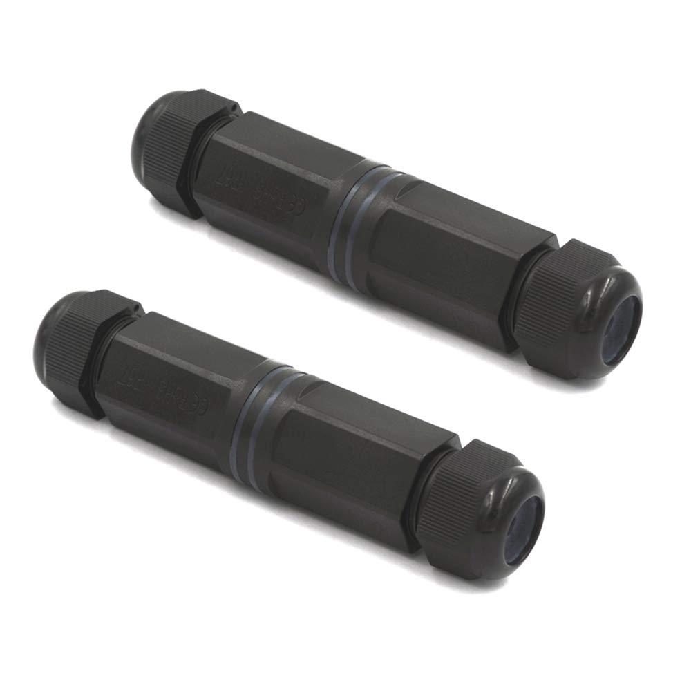 VCE Waterproof RJ45 Coupler IP68, CAT6/CAT5E/CAT5 Female to Female Coupler Connector Shielded 8Pin for Outdoor Ethernet LAN Cable 2-Pack, 5.3 in
