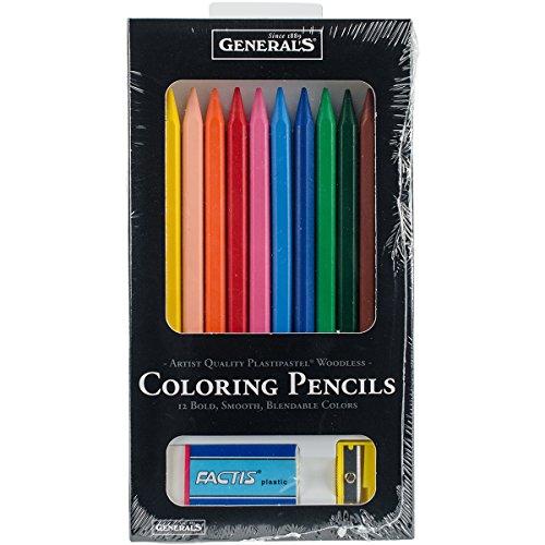 Factis (R) Woodless Coloring Pencil Set 12pc, Assorted