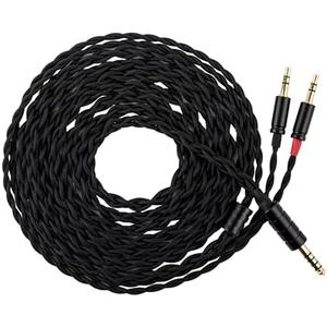 Linsoul Tripowin Nova Monitor Headphone Cable, Over-Ear Headphone Wire, 4-Strand Silver Foil/OCC Hybrid Upgrade Cable, 2M, Dual 3.5mm to 4.4mm/3.5mm/XLR Plug, for Musicians Audiophiles (4.4mm, Black)