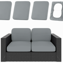 hyha 4Pcs Patio Cushion Covers, Stretch Outdoor Couch Cushion Covers Replacement, Washable Outdoor Chair/Sofa Slipcovers for Patio Furniture Cushions Protector with Elastic Bottom(Gray,Cover Only)