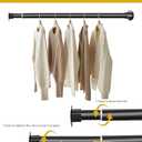 Closet Rod, Adjustable Black Closet Rod Heavy Duty, Tension Rod for Closet Pole for Hanging Clothes, 17-52 inch Metal Closet Bars Wall Mount for Wardrobes Laundry RV