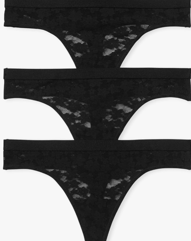 Victoria's Secret PINK Women's Lace Thong Underwear, Panties for Women, Multi Pack S