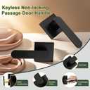 Heavy Duty Passage Door Handle, Door Lever with Rectangular Design, Non-Locking for Hallway Closet, Easy Installation, Matte Black, 1 Pack