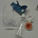 NIENIE No Mess Bird Feeder Water Dispenser Set, Automatic Transparent Parrot Feeder Acrylic Parrot Food Container Drinker, Blue (Pack of 2)