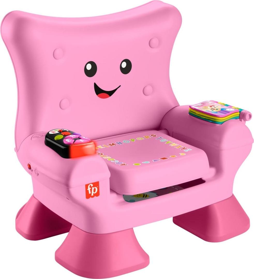 Fisher-Price Toddler Learning Toy Laugh & Learn Smart Stages Chair, Pink with Music Lights & Activities for Kids Ages 1+ Years