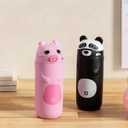 Ello Ellies 12oz Vacuum Insulated Stainless Steel Kids Water Bottle with Straw and Built-in Carrying Handle and Leak-Proof Locking Lid for School Backpack, Lunchbox and Outdoor Sports, Panda