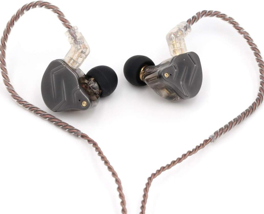 Linsoul KZ ZSN Pro Dual Driver 1BA+1DD Hybrid Metal Earphones HiFi in-Ear Monitor with Detachable Recessed 2Pin Cable, Zin Alloy Panel (Without Mic, Black)