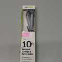 10 Ft Braided Charge For Apple Lightning, Silver