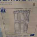 Suncast Vertical Outdoor Storage Shed with Reinforced Floor, Lockable Double Doors, All-Weather Construction, and Multi-Wall Panels, Vanilla, Made in the USA