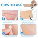 Silicone Scar Sheets, Silicone Scar Tape Roll (60x1.6), Professional Scars Removal Treatment, Scar Silicone Strips, Reusable Silicone Scar Strips Type for Keloid, C-Section, Surgery, Keloid, Acne