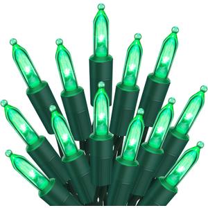 Green Mini Christmas Lights - 39 Feet 100 LED Green Fairy Lights with 8 Lighting Modes Waterproof Connectable for Indoor Outdoor Xmas Tree Garland Wreath Holiday St. Patrick's Day Decoration (100 Count, Green - Green Wire)