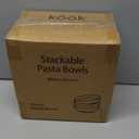 KooK Pasta Bowl, Bowl Plate, Low Bowl, Plate Bowls, Ceramic Large Shallow Bowls, Microwave and Dishwasher Safe, Great for Soups and Salads, Glossy Porcelain, 47 oz, Set of 4, White