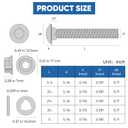 Wheelbarrow Carriage Bolts and Nuts Kit,5/16-18 Stainless Steel Carriage Bolts 5",3-1/2",2-3/4",2-1/4",3/4",Flange Hex Nuts,Retainer Clips,Hex Wrench,Wheelbarrow Handles Replacement kit(18 Sets)
