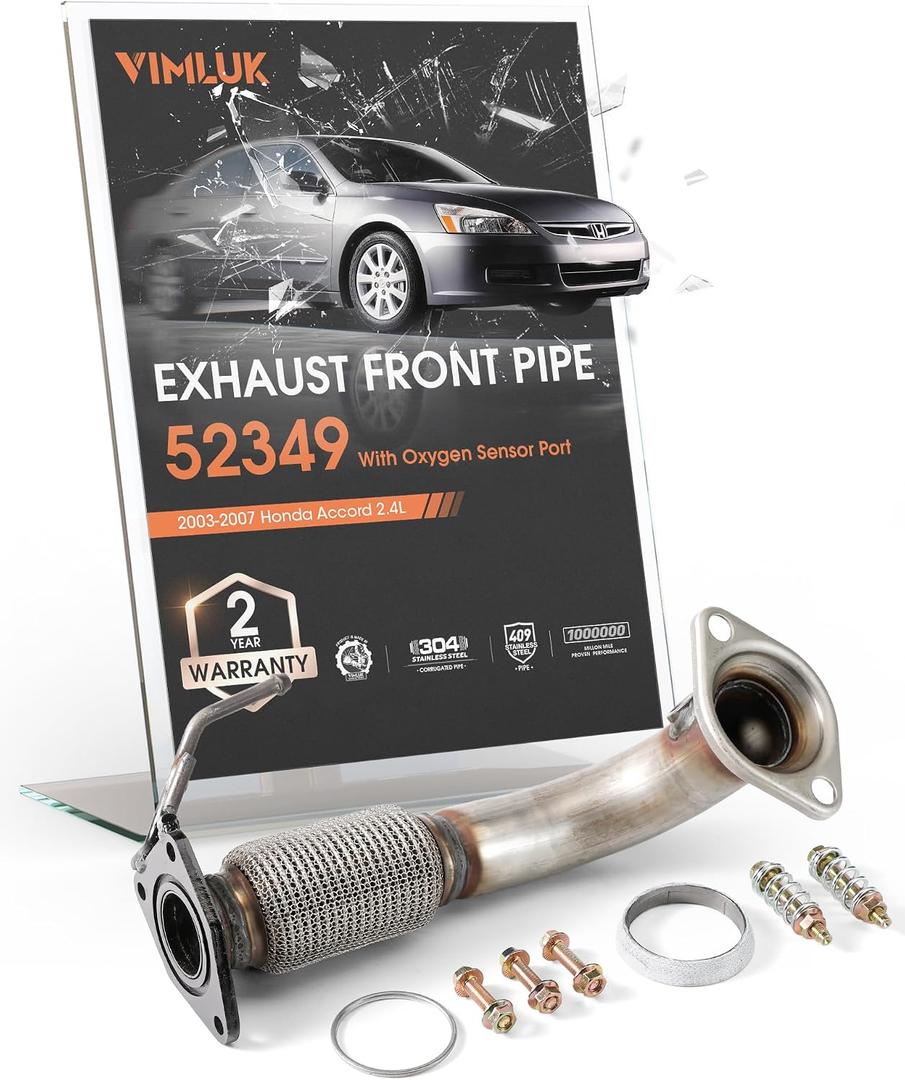 Stainless Steel Exhaust Flex Front Pipe 2.75" Inlet (OD) Fit For 2003-2007 Accord 2.4L REF#18210SDAA01,18210SDAA11,18210SDCL01(VK-52349-D)