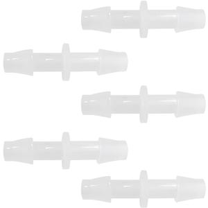 Plastic Hose Barb Fitting 1/4" x 1/4" Pipe Connectors Joint Splicer Mender Adapter Union for Aquarium Household Adapters Fuel Gas Liquid Air (Pack of 5)