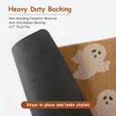 OJIA 2PCS Fall Door Mat Combo Set Halloween Doormat, 3'x5' Orange & White Buffalo Plaid Outdoor Rug and Polyester Welcome Mat Porch Decor Layered Doormat, Autumn Outdoor Door Mats Outside Entrance