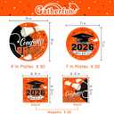 Gatherfun Graduation decorations 2026 Orange Graduation Party Plates and Napkins Disposable Paper Plates Luncheon Napkins for Congrats Grad Party Decorations, Serve 50
