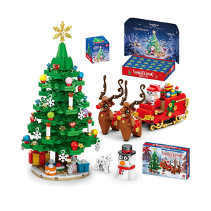 Advent Calendar 2025 Building Blocks Set - 24-Day Christmas Countdown Calendar - Santa Sleigh Christmas Tree Decorations Gifts for Kids Boys & Girls and Adults