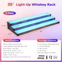 2Pack 3 Tier LED Lighted Liquor Bottle Display Shelf - 60" Total Length,RGB Countertop Bar Shelf with RF & App Control,7 Static Colors Music Sync,Timer,Lighted Bottle Shelf for Home &Commercial Use, 3 Tier 60" Total Length 