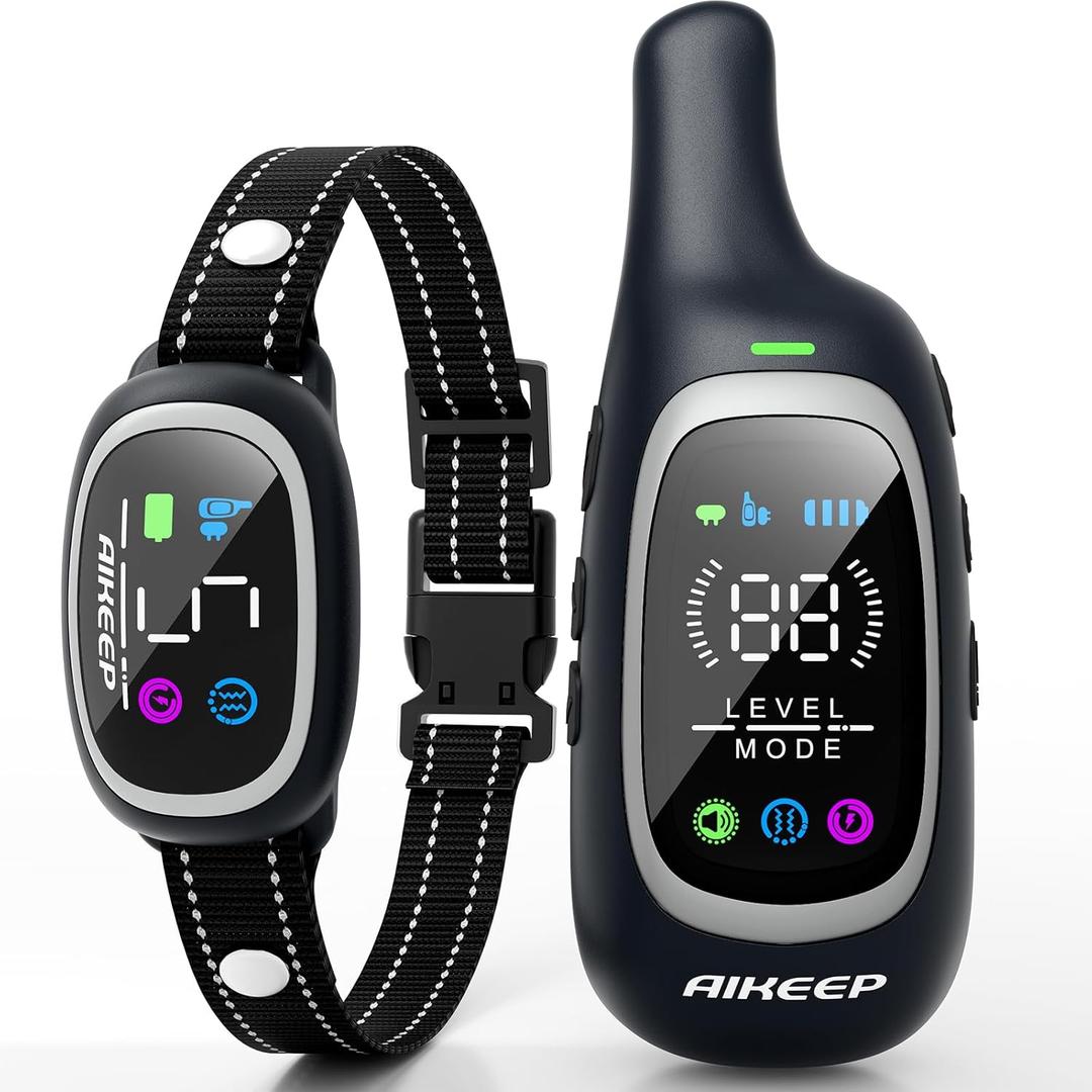 2-in-1 Dog Shock Collar and Bark Collar for Dogs 3300FT Dog Training Collar with Remote, IP67 Waterproof e Collar with Anti-Bark/Beep/Vibration/Shock Modes for Small Medium Large Dog(8-120Lbs)