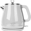 Retro Electric Kettle 1.8L, All Stainless Steel Hot Water Electric Kettle for Boiling Water, BPA Free Tea Kettle, 1350W Fast Boil, Auto Shut Off & Boil-Dry Protection