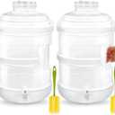 Qinyoung 2 Pcs Jug with Lid and Spout Drink Beverage Dispenser Plastic Water Aguas Frescas Containers Drink Jar Containers Ideal for Juice Parties Small Business(5 Gallon)