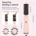 Aima Beauty Blow Dryer Brush Set - 4-in-1 Round Brush Blow Dryer Adds Shine, Smooth, Curl & Volume for Short to Medium Hair, Interchangeable 1 & 1.25 Round Barrel, Ionic Frizz Control, Pink