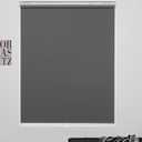Cordless Roller Shades 100% Blackout Blinds for Windows and Doors, Pull Down Room Darkening Window Shades, Easy to Install for Home and Office, Grey, Fixed 75 Inches High, 24 Inches Width
