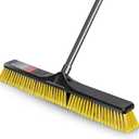 24" Push Broom,Masthome Industrial Broom with Stiff Bristles,Outdoor Broom Heavy Duty and 55" Long Handle,Heavy Duty Broom Brush for Garage Yard Patio Warehouse Concrete Floor Cleaning