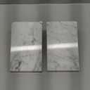 Fox Run Triangular 100% Natural Polished White Marble Bookends 4 x 3 x 6 inches