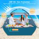 COMMOUDS Beach Tent Sun Shade for 3/4/6/8 Person, UPF 50+ Beach Sun Shelter Canopy Tent, Lightweight, Easy Set Up and Carry