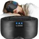 LC-dolida Luxurious Silk Soft Sleep Mask, Sleep Headphones with Bluetooth 5.4 for Side Sleeper, Total Blackout Eye Sleeping Mask for Women and Men, Ideal Gift for Restful Sleep, Travel(Black)
