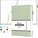 Annecy Lined Journal Notebook, Hardcover Numbered College Ruled Journal, Medium 5.5x 8.25, 160 Pages 100GSM Writing Paper, Grey Green