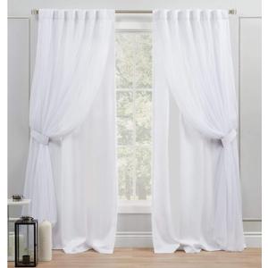 Exclusive Home Curtains Exclusive Home Catarina Layered Solid Room Darkening Blackout and Sheer Hidden Tab/Rod Pocket Top Curtain Panel Pair, 52x108, Winter 2 Count