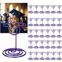 Rtteri 30 Pcs Grad Cap Graduation Picture Display 2 Inch Purple Photo Holders for Centerpieces Graduation Table Number Holders Card Stands for Class of 2026 Grad Party Supplies