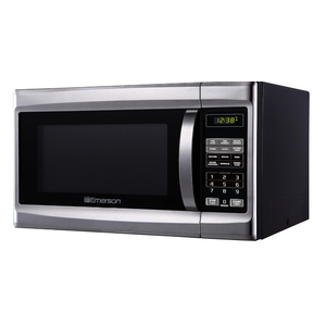 Emerson MW1338SB Countertop Microwave Oven, 6 Pre-Programmed Settings, Removable Glass Turntable, Child Safety Lock, 1.3 Cu ft, 1000W, Stainless Steel 