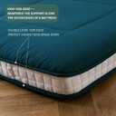 MAXYOYO Futon Mattress, Padded Japanese Floor Mattress Quilted Mattress Topper, Extra Thick Folding Sleeping Pad Breathable Floor Lounger Guest Couch for Camping, Bluestone, Full Size