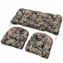 ThinMay Wicker Chair Cushions Set, 2 U-Shaped Cushions & 1 Loveseat, Waterproof Outdoor Loveseat Cushion for Patio Furniture, Settee Bench Pad All Weather, Vintage