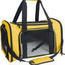 Soft Sided Carrier for Small Medium Cats Dogs,Removable Pad Collapsible Travel Pet Carrier Large Yellow