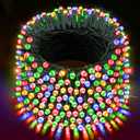 XURISEN 403FT 1000 LED Christmas Lights Outdoor Green Wire String Lights 8 Modes with Timer Memory Waterproof Fairy Light Plug in for Xmas Tree Wedding Yard Party Holiday Decorations(Multicolor)