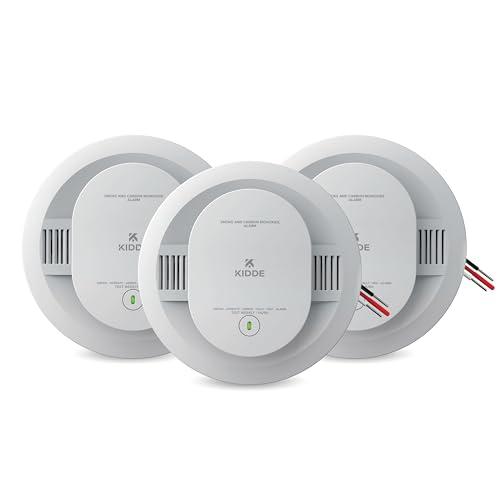 Kidde Smoke and Carbon Monoxide Detector, Hardwired with AA Battery Backup, Voice Alerts, Interconnectable, LED Status Lights, 85 dB Alarm, 5-inches, 3-Pack