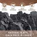 24 Pieces Slate Drink Coasters, GOH DODD 4 Inch Black Coasters Stone Coaster Set, Laser Engraving Blanks with Anti-Scratch Bottom for Home Office Kitchen Housewarming Gifts Wedding Party, Square