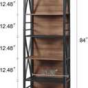 HOMISSUE Tall Bookshelf, 7-Tier Book Shelf, Rustic Wood Metal Bookshelves and Bookcases, Freestanding and Industrial Open Bookcase for Home Office, Living Room and Bedroom, Vintage Brown