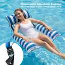 Jasonwell Inflatable Pool Floats Adult - Fabric Pool Floaties Chair Lake Beach Floating Lounger Chair Swimming Pool Noodles Water Hammock Float Mesh Party Floaty Toys Fun for Adults Heavy Duty,  Blue&Green