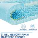 SINWEEK 2 Inch Mattress Topper 5-Zone Memory Foam Mattress Topper Pressure Relief Soft Mattress Pad, CertiPUR-US Certified, Twin Size Blue