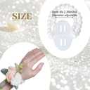 baotongle 24pcs Corsage Wristlet Bracelet Wrist Corsage Prom Elastic Pearl Bands Wedding Corsages Pearl Bracelet Wedding Wristlets DIY for Bridesmaid Bridal Shower Party(24)