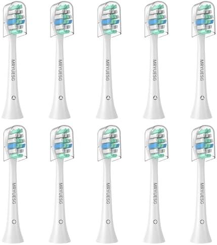 MRYUESG Replacement Toothbrush Heads for Philips Sonicare Replacement Heads, 10 Pack, Electric Tooth-Brush Head Compatible with Phillips, White-Blue