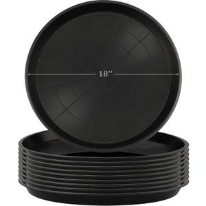 Eccliy 10 Packs 18 Inch Plastic Large Plant Saucers Heavy Duty Planter Trays Jumbo Flower Pot Saucers Plastic Water Trays for Indoors and Outdoors