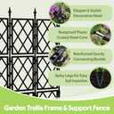 Jesosia Garden Trellis for Climbing Plants Outdoor - 65" PE-Coated Metal Pipes & Plastic Grids Rose Wall Trellis Frame - Sturdy Privacy Screen Plant Support Fence for Flowers Vines Vegetables